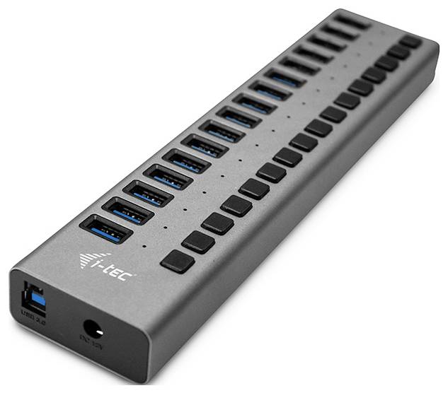 Hub USB combi i-tec I-TEC USB 3.0 Charging HUB 16 Port gris