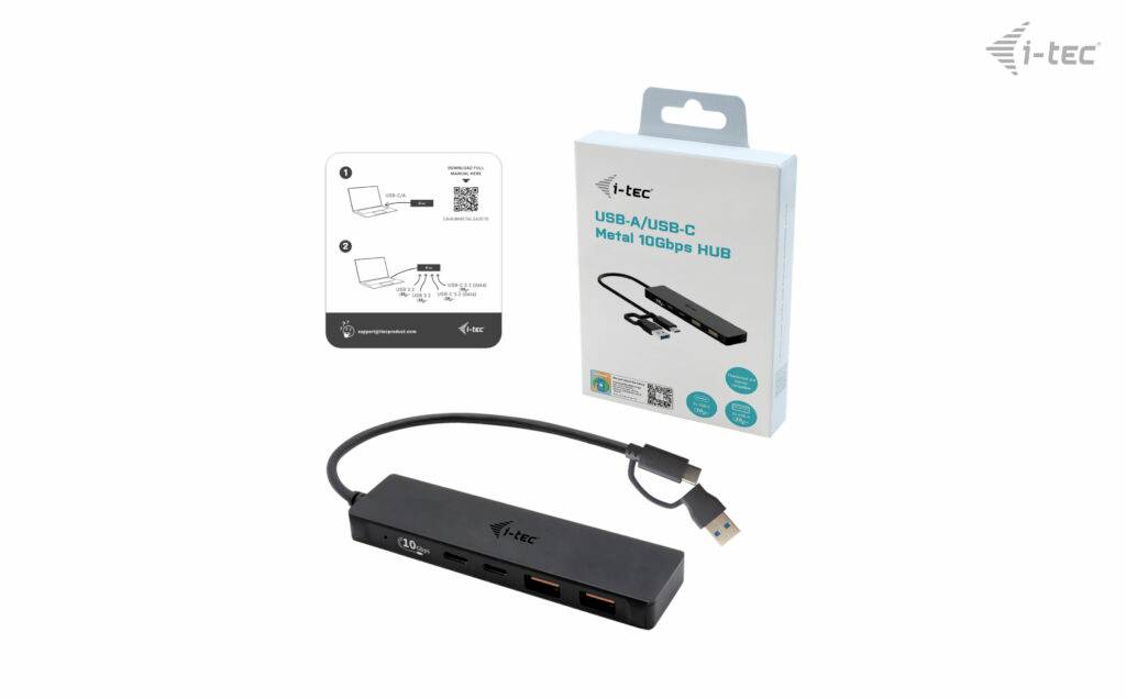 Hub USB combi i-tec I-TEC USB-C Metal HUB 2xUSB 3.0 2xUSB-C noir