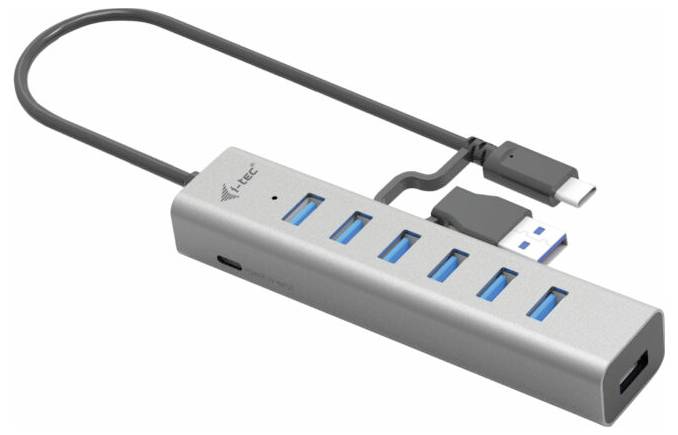 Hub USB combi i-tec I-TEC USB-C Charging Metal HUB 7 Port gris