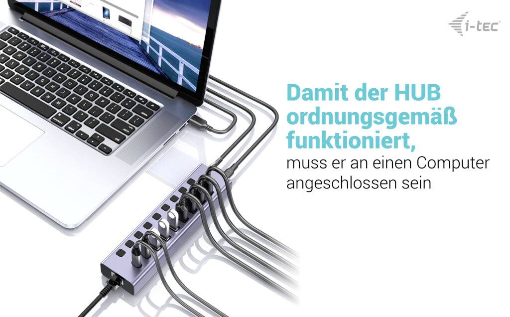 Hub USB combi i-tec I-TEC USB 3.0/USB-C 9Port HUB + GLAN gris