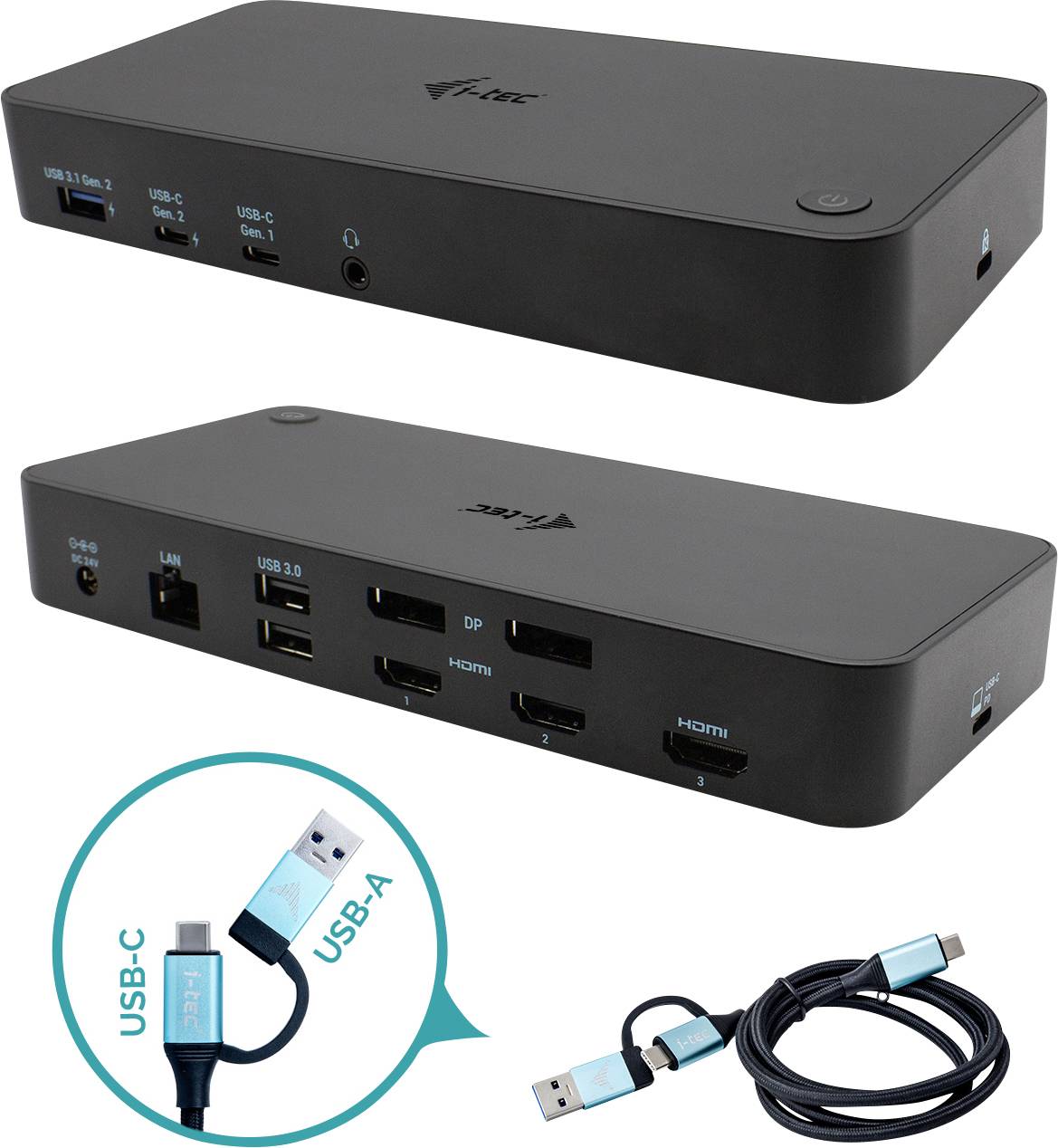 i-tec Station d'accueil USB-C® I-TEC USB 3.0/USB-C/Thunderbolt 3x 4K DS