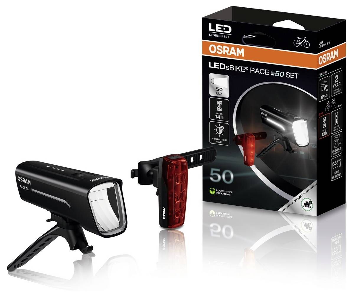 Osram Automotive Kit d'éclairage de vélo RACE 50 SET LED à batterie noir