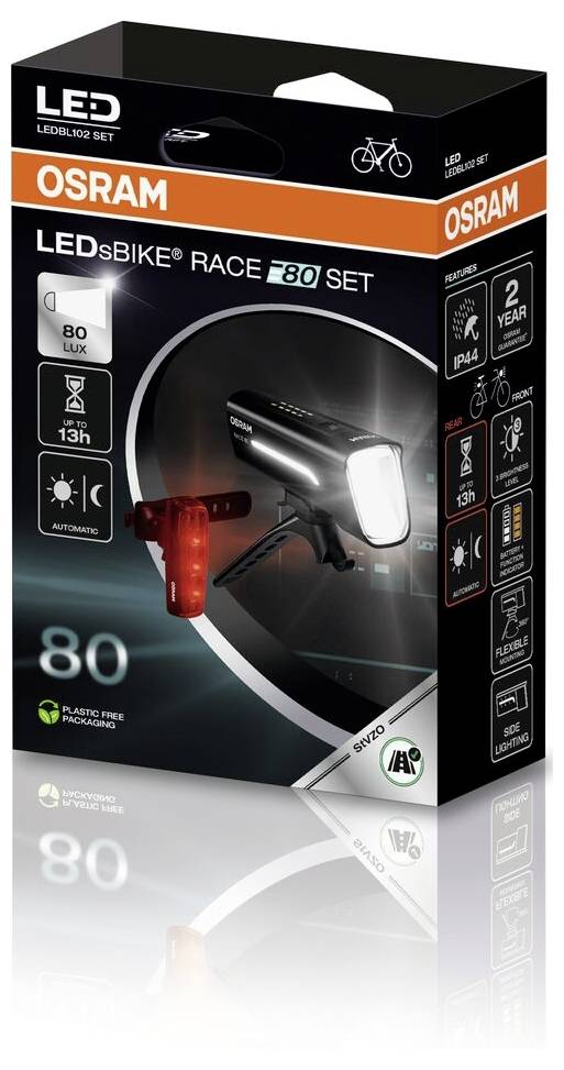 Osram Automotive Kit d'éclairage de vélo RACE 80 SET LED à batterie noir