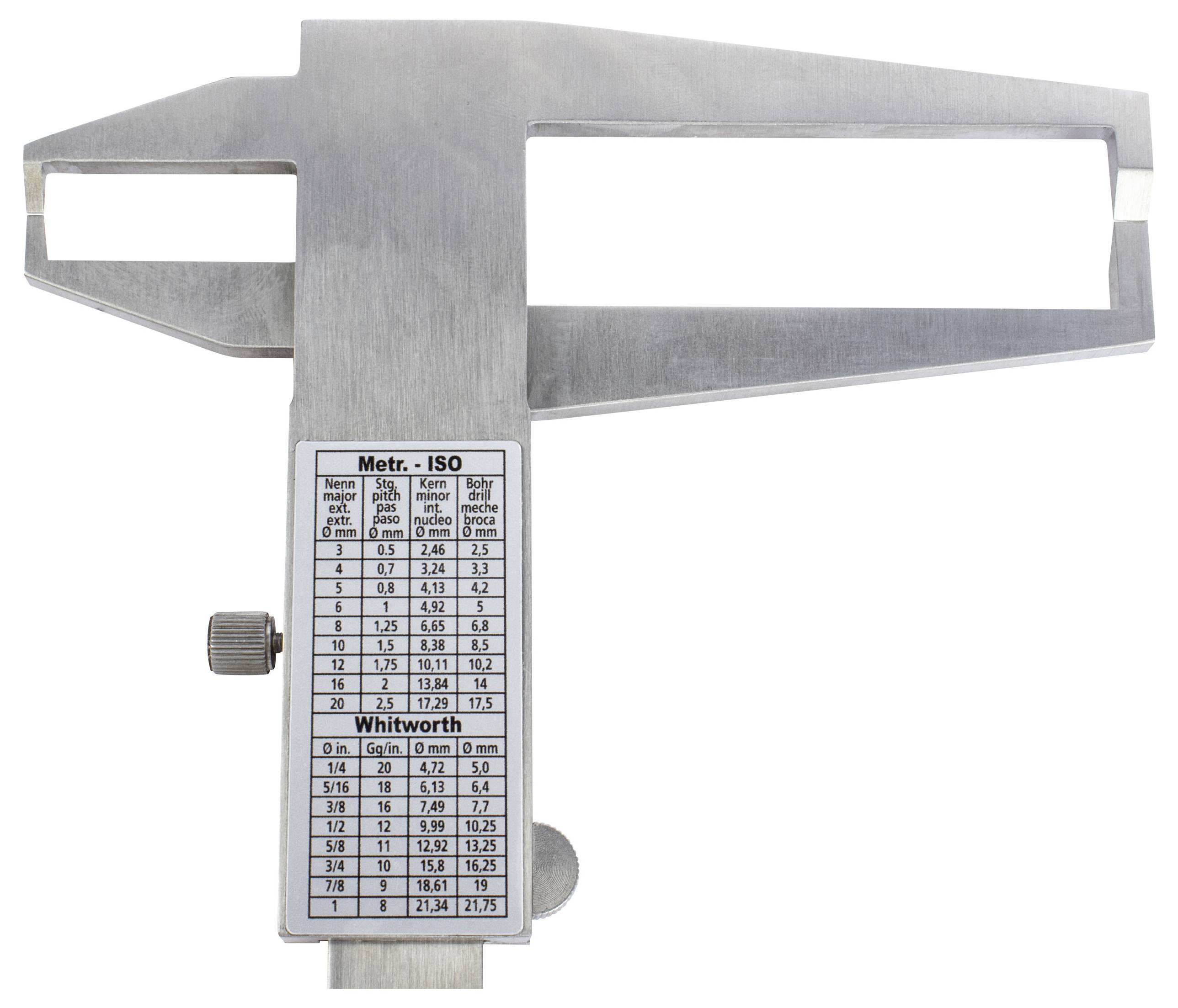 Dasqua 2605-0040 Pied à coulisse à rainures intérieures DIN EN 862