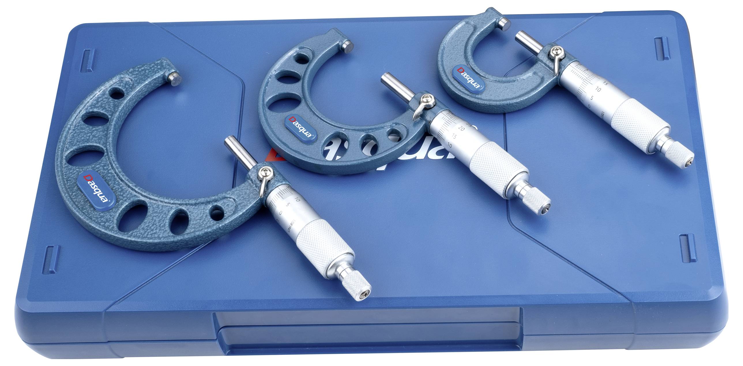 Dasqua 4111-8206 Set de micromètres avec mesure de contrôle 0 - 75 mm DIN 863