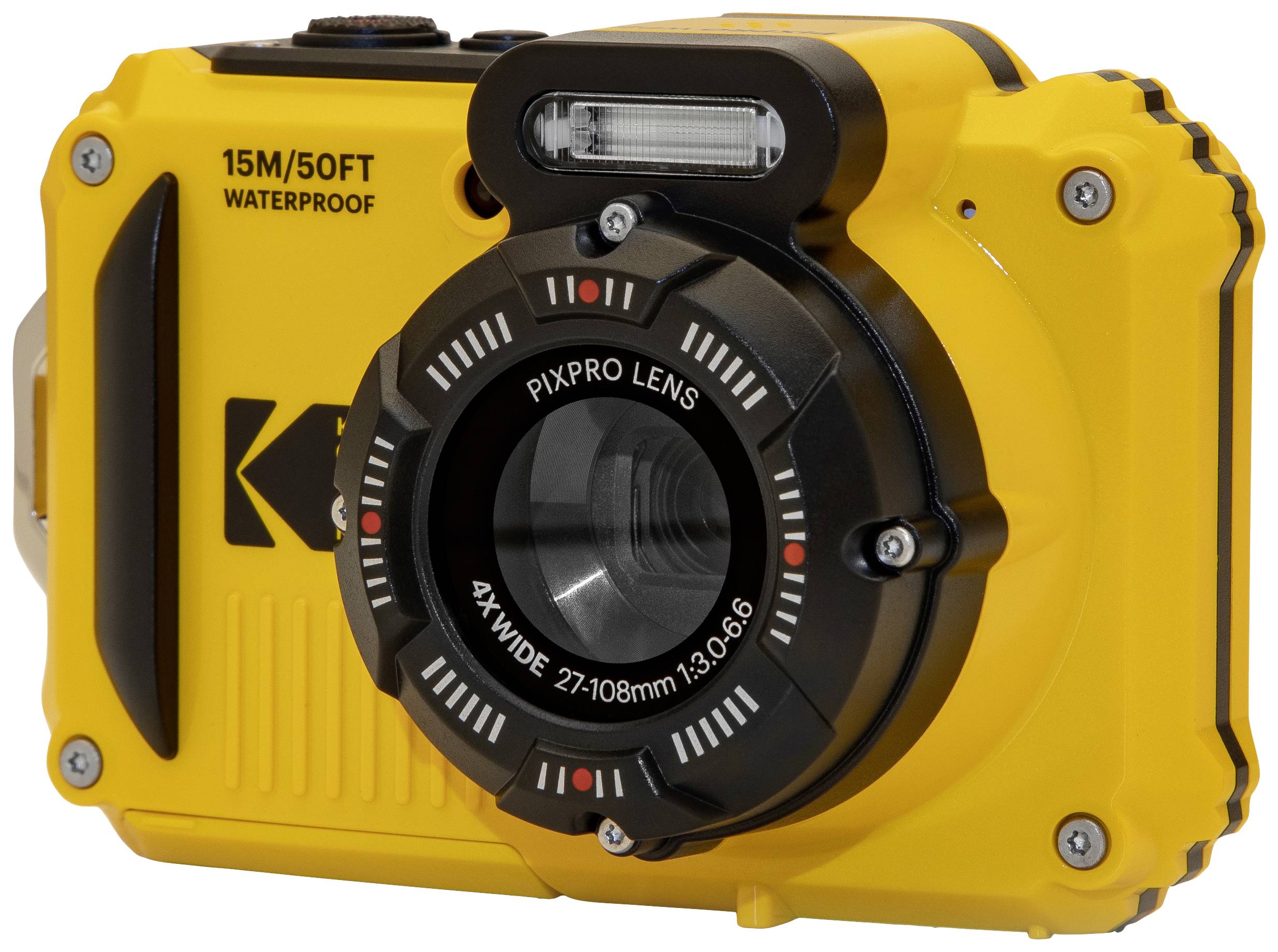 Kodak Pixpro WPZ2 + 2 Akku + microSD Bundle Appareil photo numérique 15 Mill. pixel Zoom optique: 4 x jaune avec accu, flash