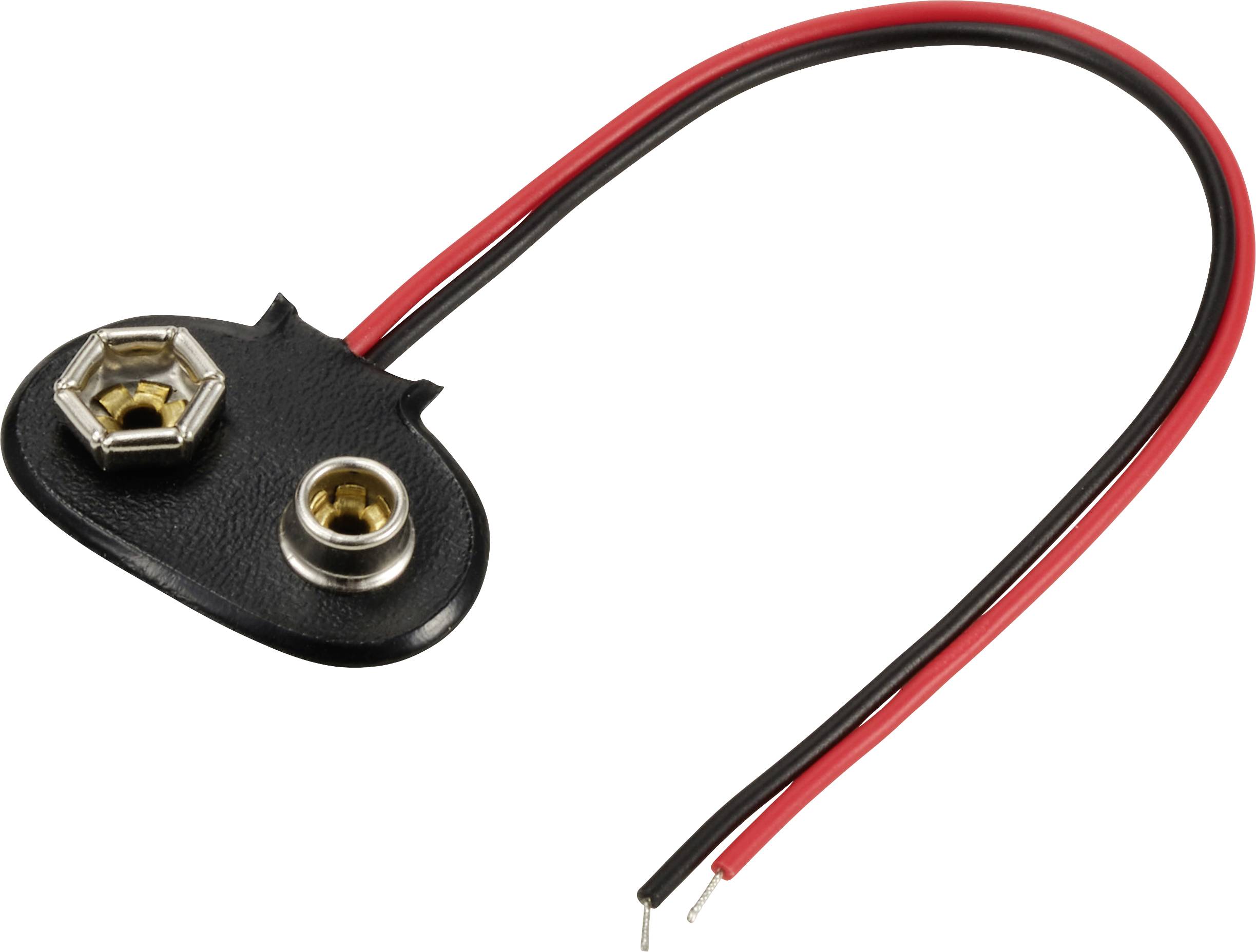 Clip de pile 9 volts avec fils rouge et noir, connecteur pour fixer sur une batterie.