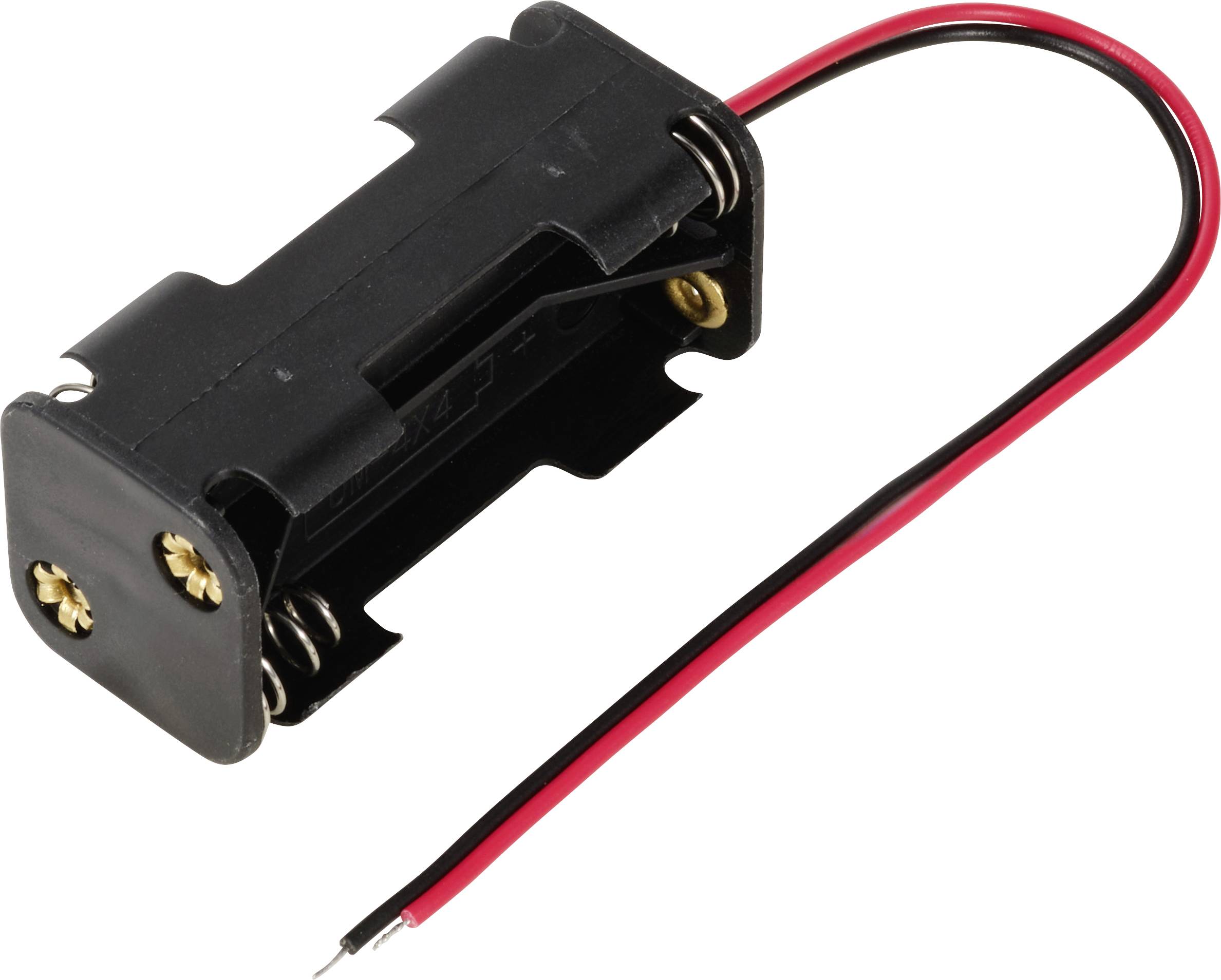 TRU COMPONENTS TC-13220680 Support de pile 4x LR3 (AAA) raccordement par fils (L x l x H) 51 x 24 x 22 mm