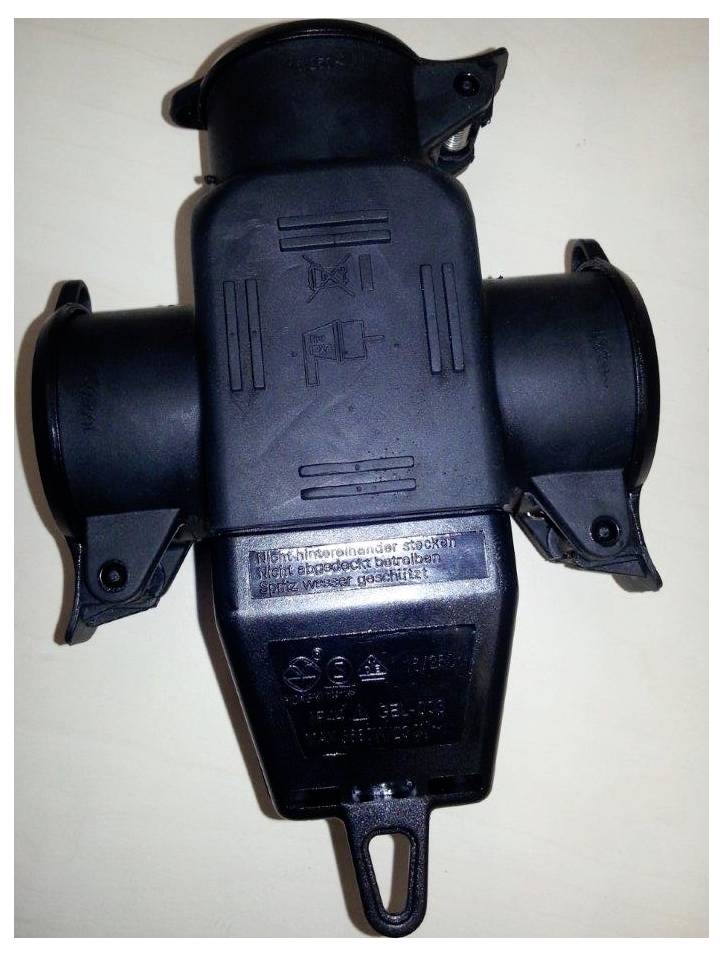 N & L 10195 Adaptateur triple caoutchouc 230 V noir IP44