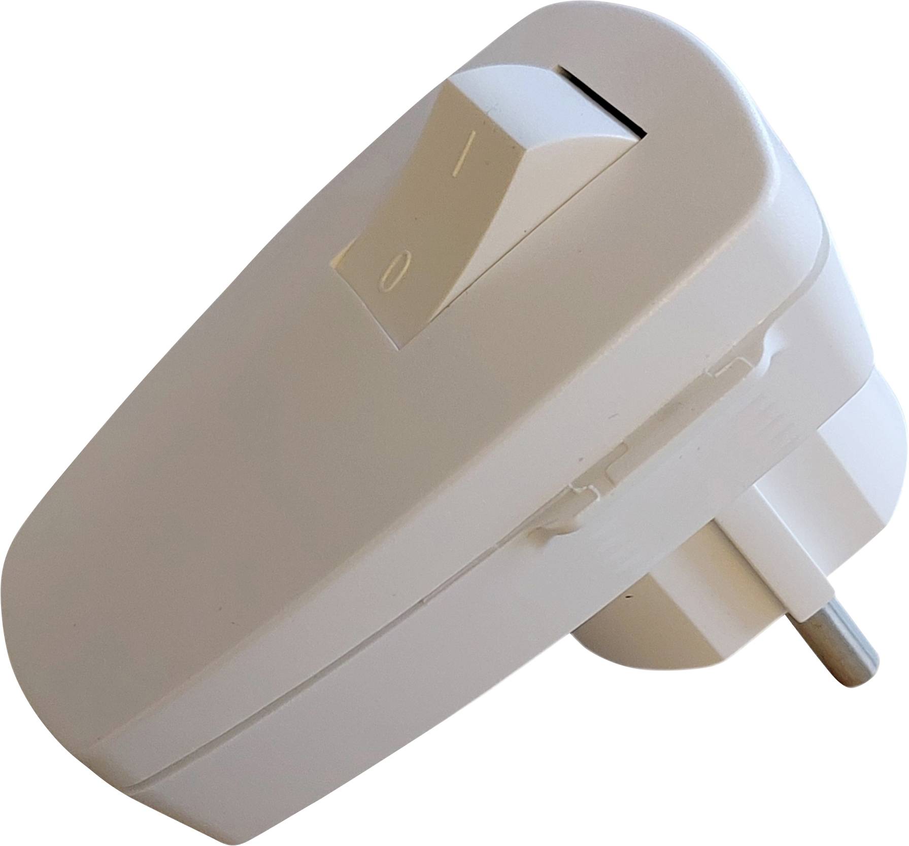 N & L 10231 Fiche coudée à contact de protection plastique avec interrupteur 230 V blanc