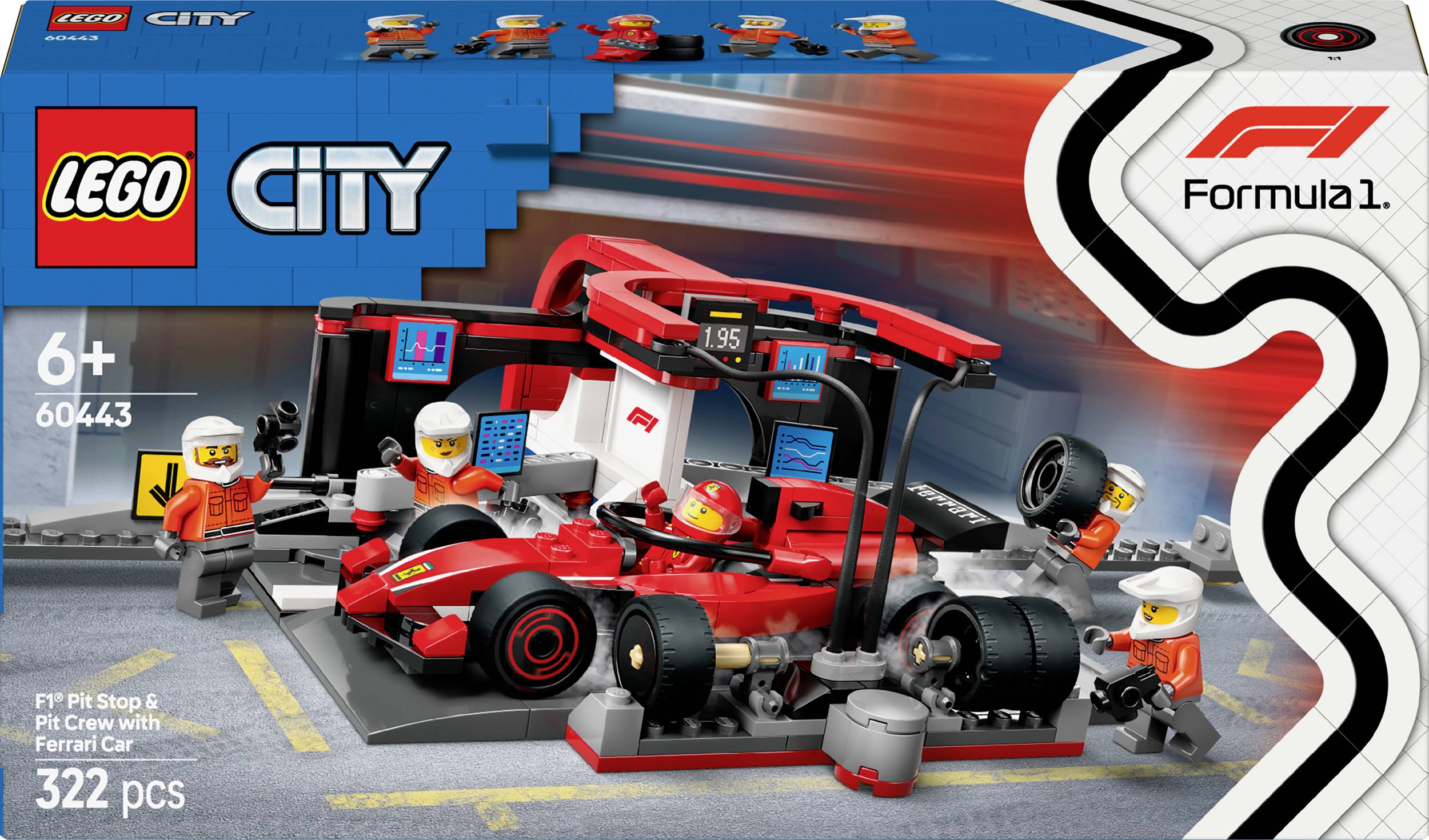 60443 LEGO® CITY Arrêt de la boîte F1® avec Boxencrew et Ferrari Flitzer