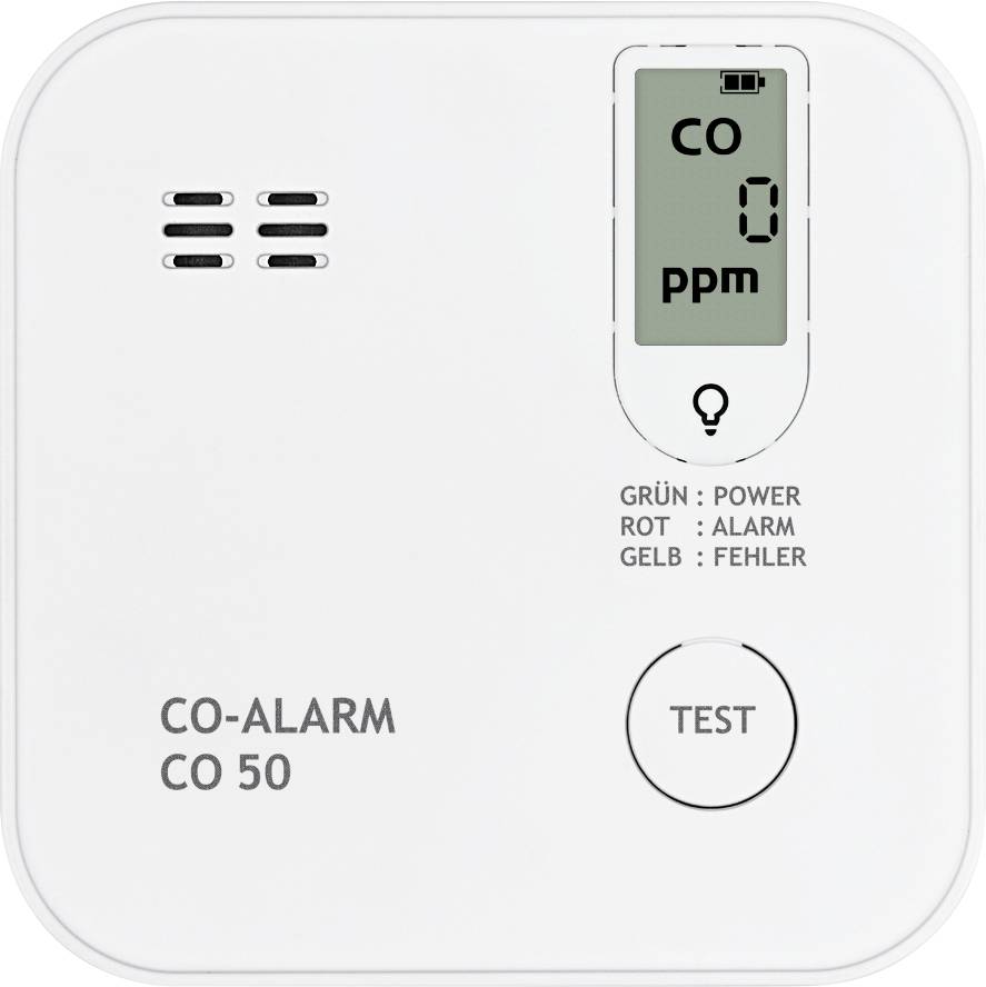 PENTATECH CO50 Détecteur de monoxyde de carbone autonomie 10 ans, avec capteur interne à pile(s) Gaz détecté monoxyde de carbone