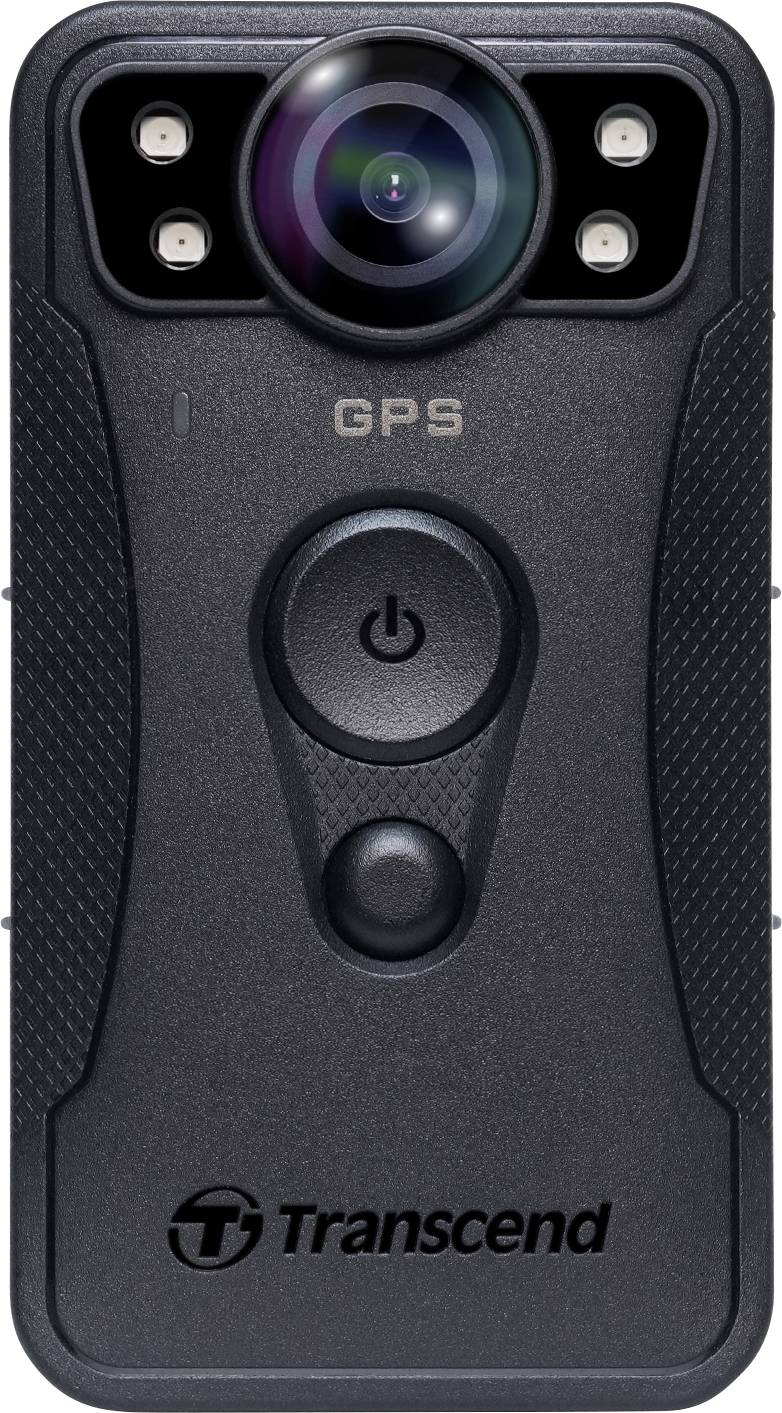 Transcend TS128GDPB40A Bodycam protégé contre les projections d'eau, GPS, mémoire interne
