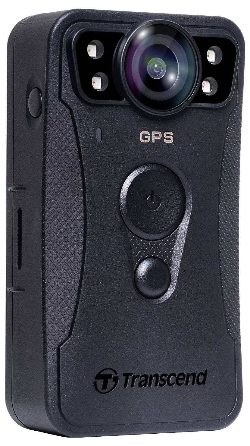 Transcend TS128GDPB40A Bodycam protégé contre les projections d'eau, GPS, mémoire interne