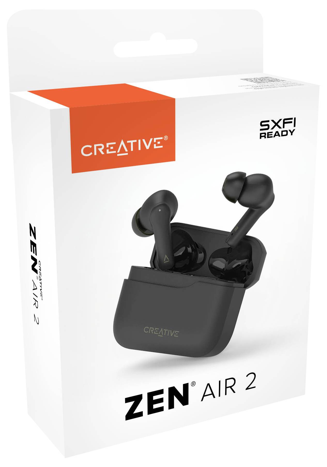 Creative Zen Air 2 Écouteurs intra-auriculaires Bluetooth noir résistant à la sueur, résistant à l'eau, Affichage de la charge de