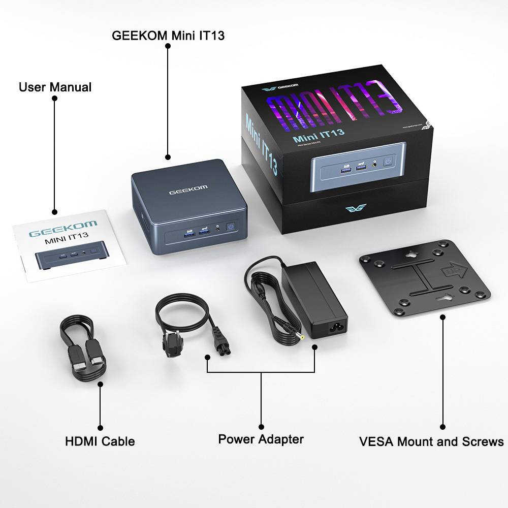 GEEKOM Mini-PC (HTPC) Mini IT13 Intel® Core™ i7 i7-13620H 1 TB SSD Intel Win 11 Pro Mini IT13