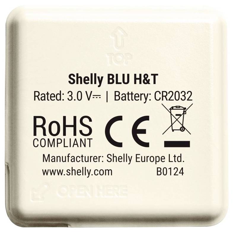 Shelly BLU H&T Ivory Capteur de température et capteur d'humidité de l'air Bluetooth