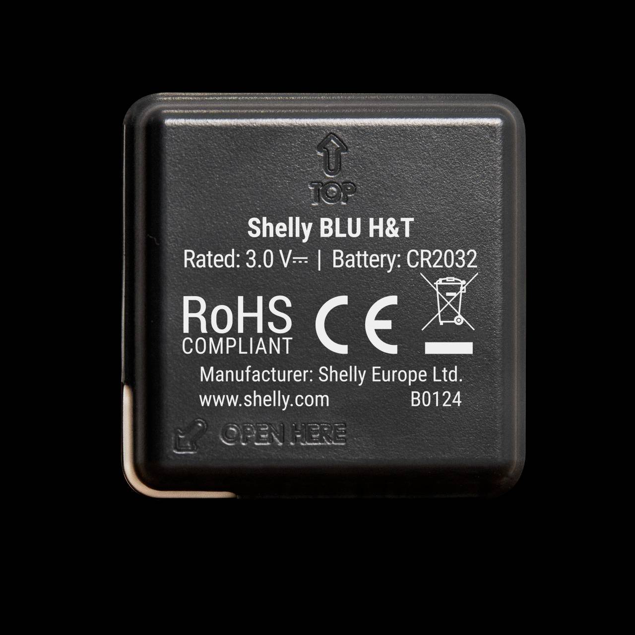 Shelly BLU H&T Black Capteur de température et capteur d'humidité de l'air Bluetooth