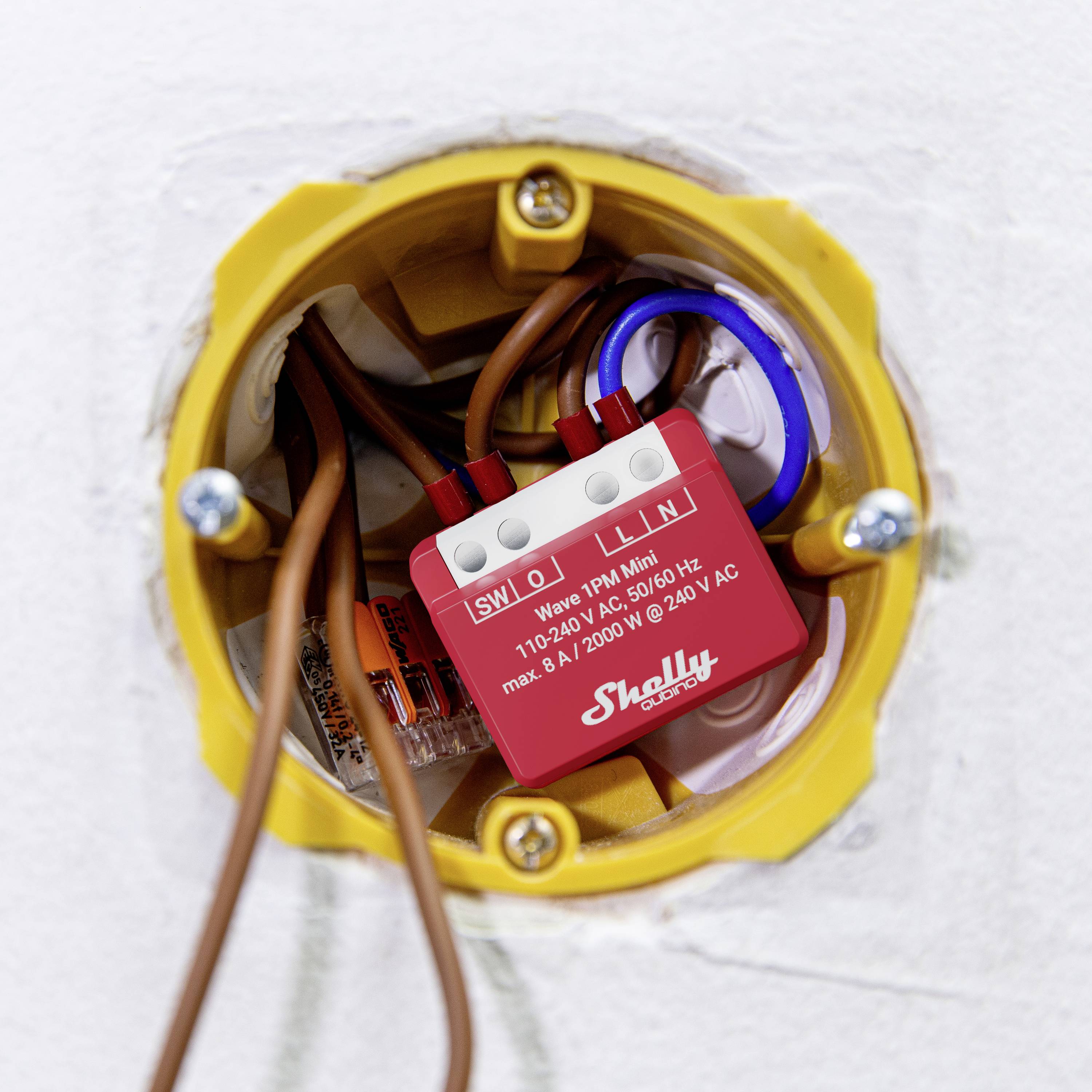 Shelly Qubino Wave 1PM Mini Actionneur de mesure de commutateur Z-Wave