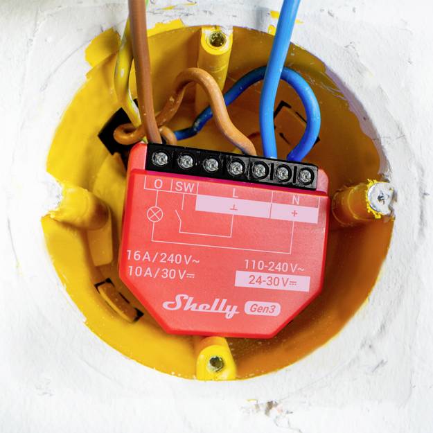 Shelly 1PM Gen3 Actionneur de mesure de commutateur Bluetooth, Wi-Fi