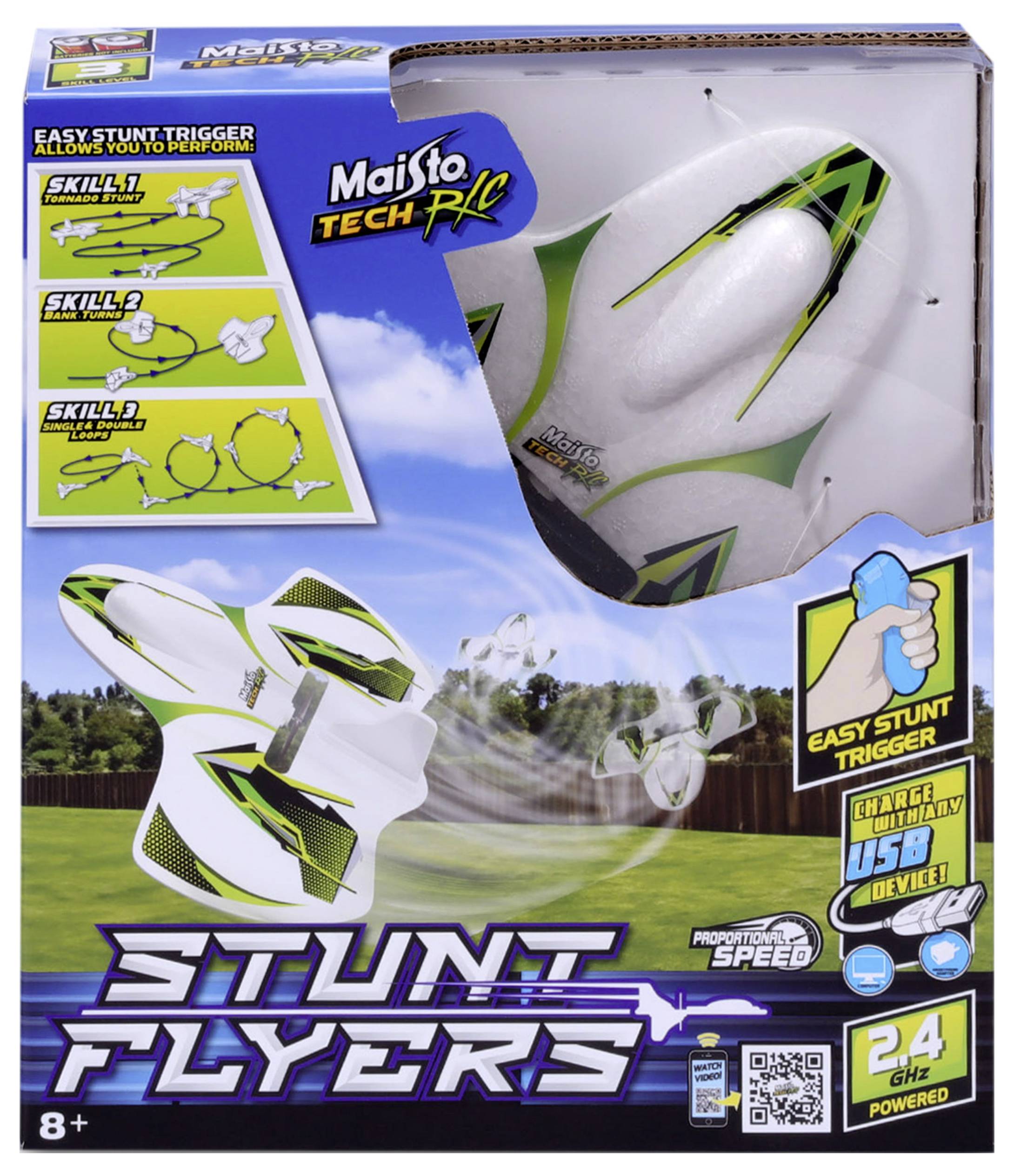 MaistoTech Cyklone Stunt Plan Avion RC débutant prêt à voler (RtF)