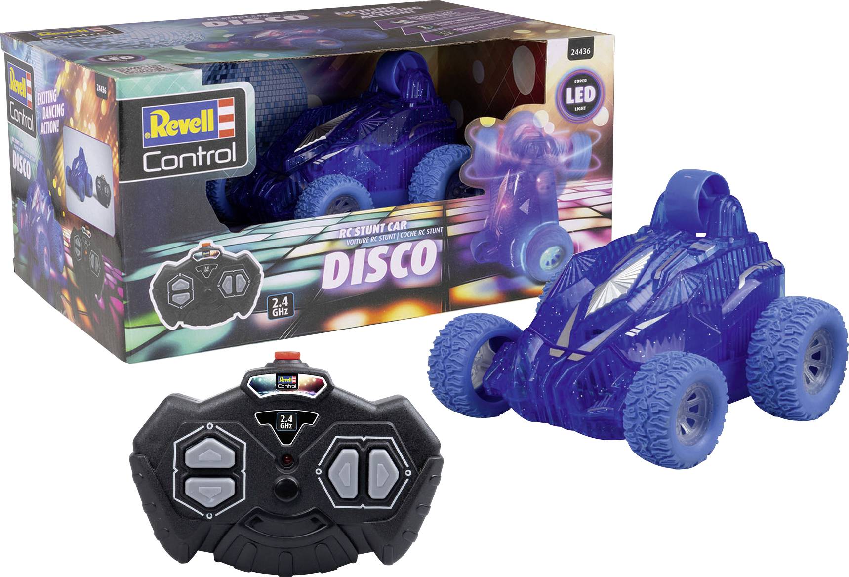 Revell Control 24436 Stunt Car Disco Véhicule RC débutant électrique avec effet lumineux