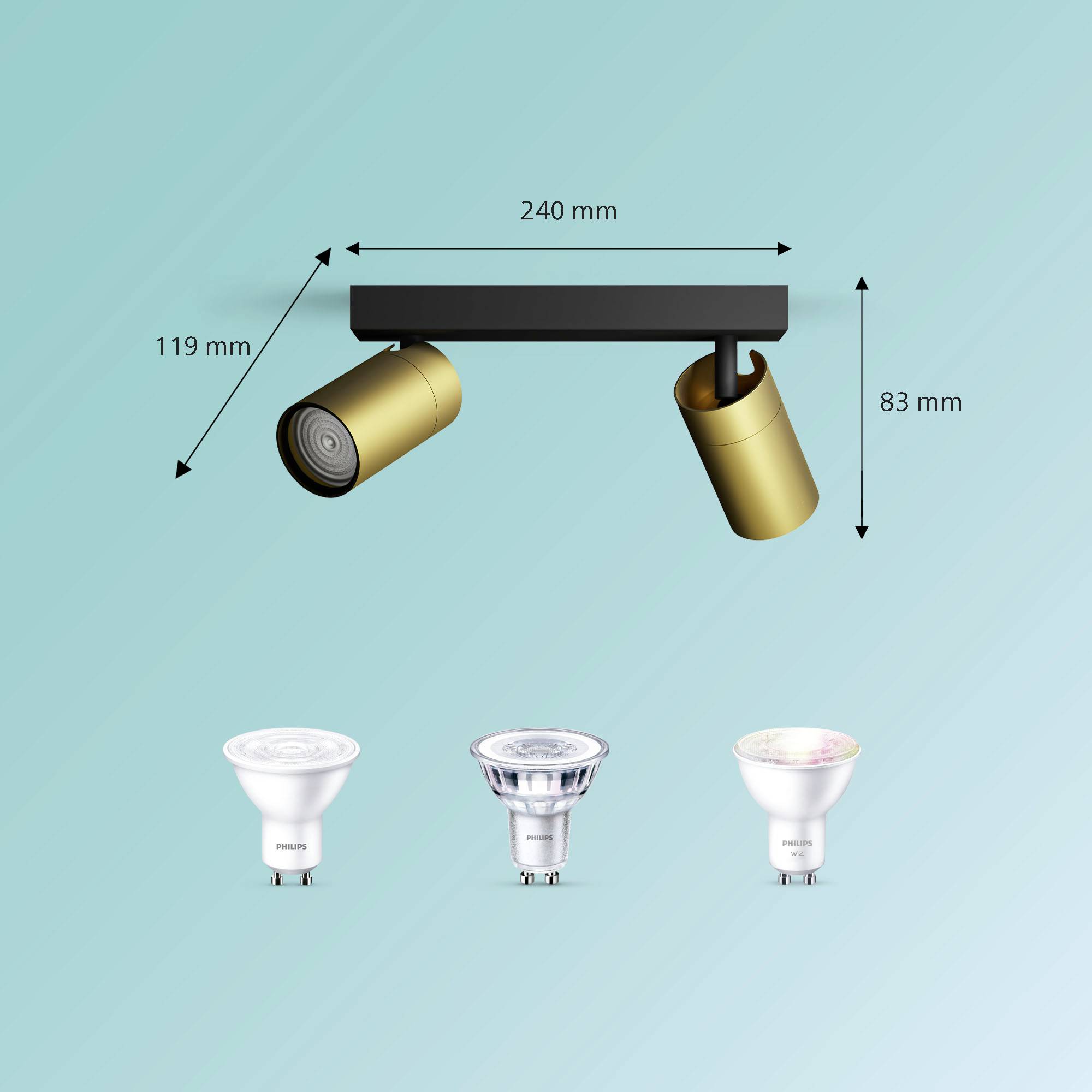 Philips Idris 8720169299191 Spot de plafond GU10 or