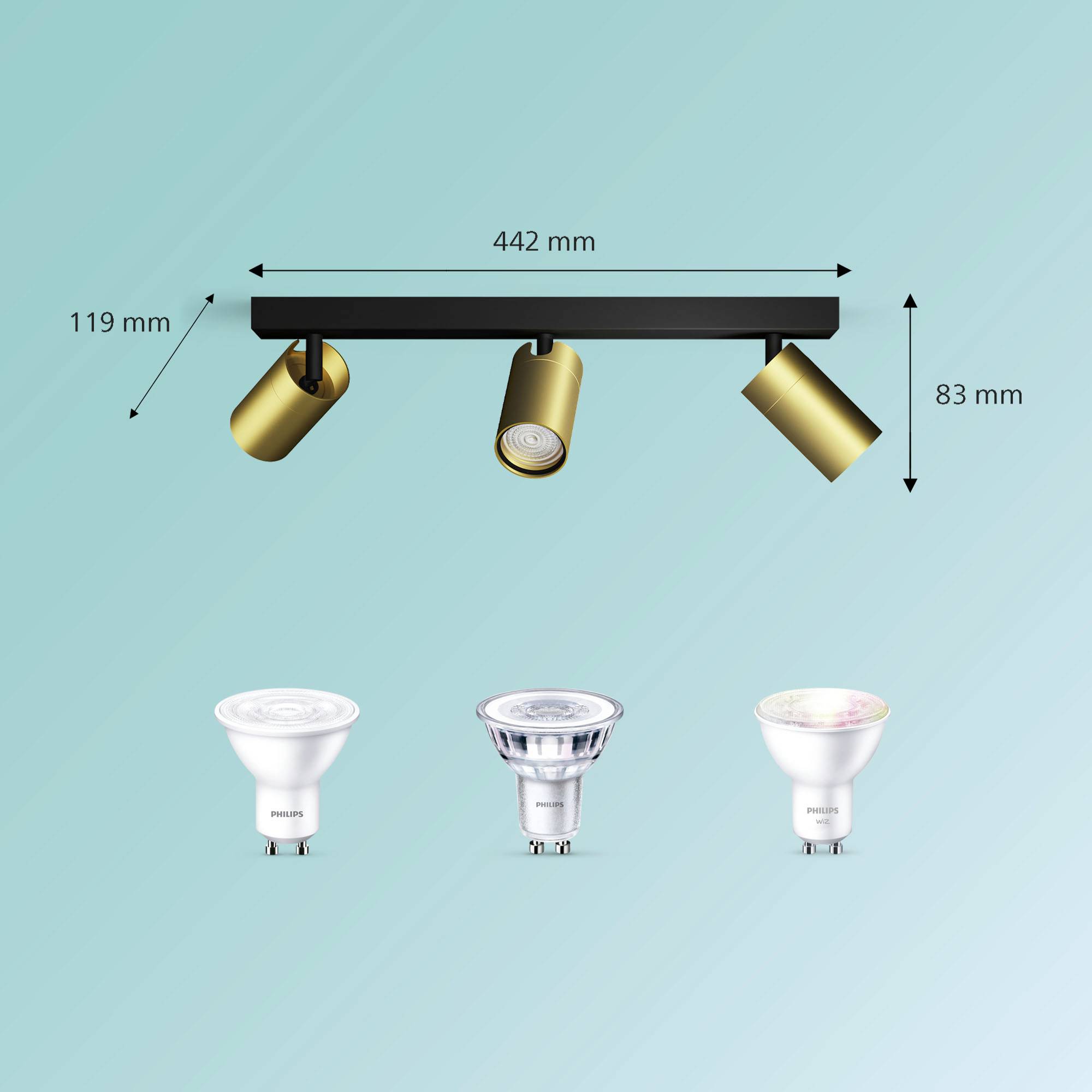 Philips Idris 8720169299214 Spot de plafond GU10 or