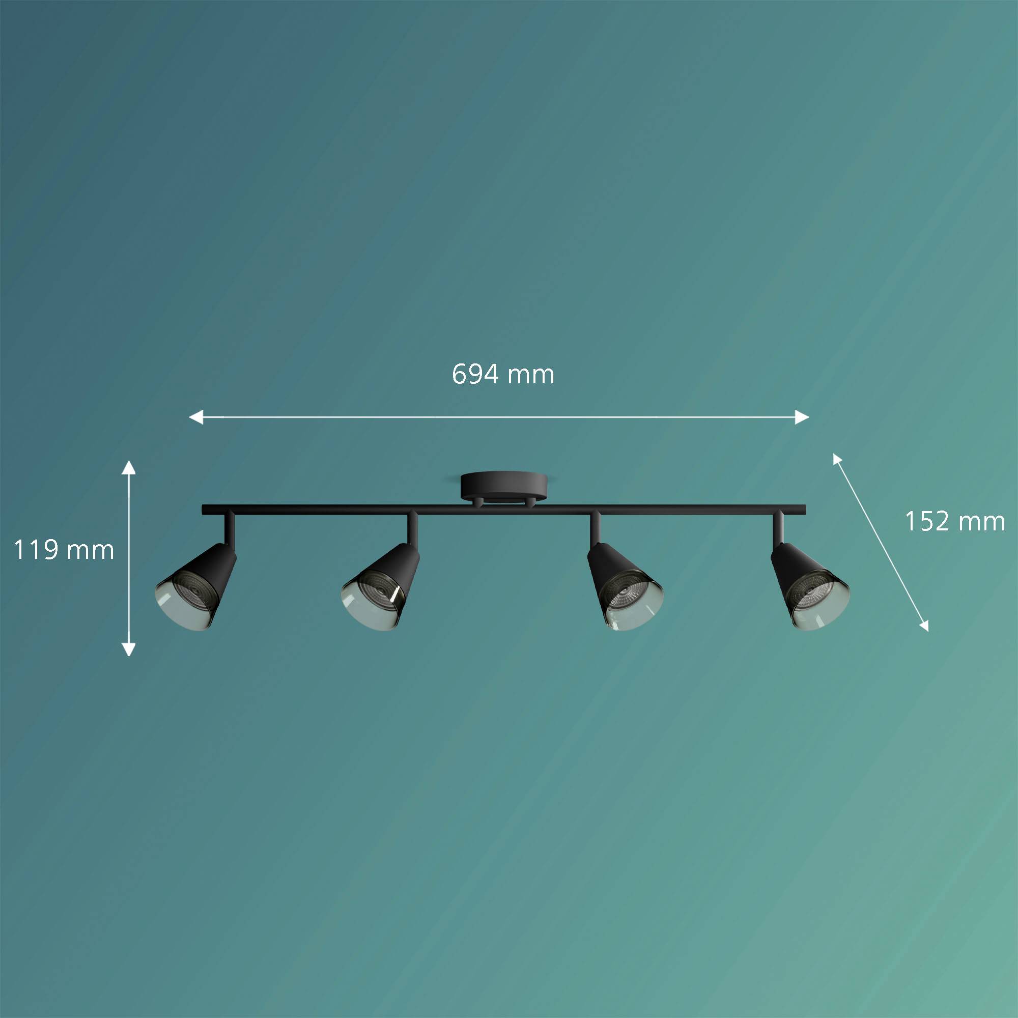 Philips Cleft 8720169300033 Spot de plafond GU10 noir