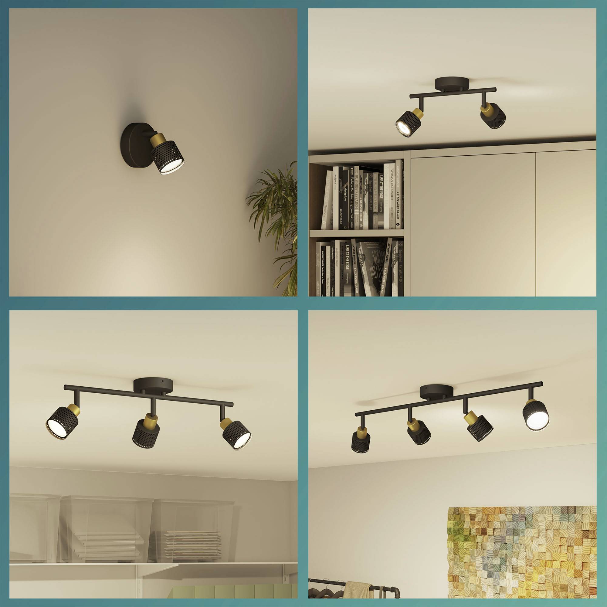 Philips Niall 8720169300156 Spot de plafond GU10 noir, or