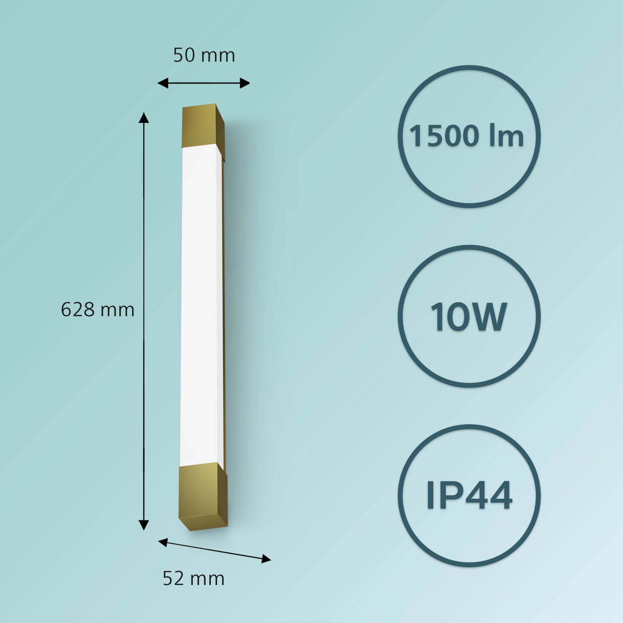 Philips Rover 8720169299511 Plafonnier LED pour salle de bain 10 W blanc chaud or