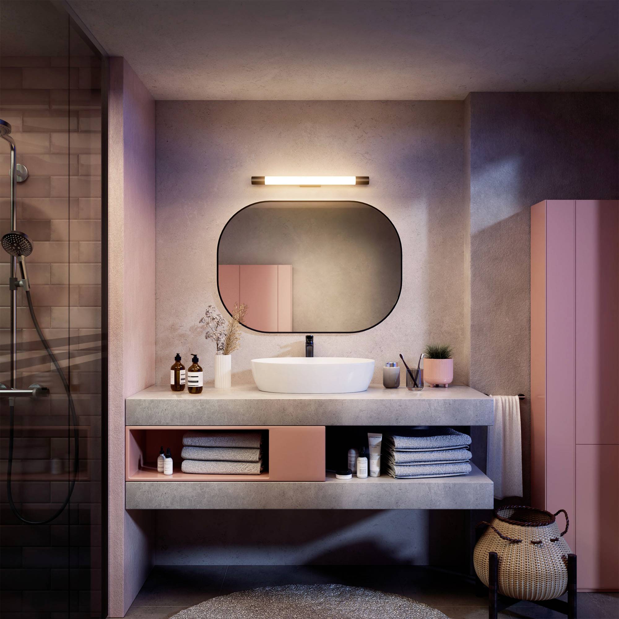 Philips Rover 8720169300217 Plafonnier LED pour salle de bain 10 W blanc chaud noir