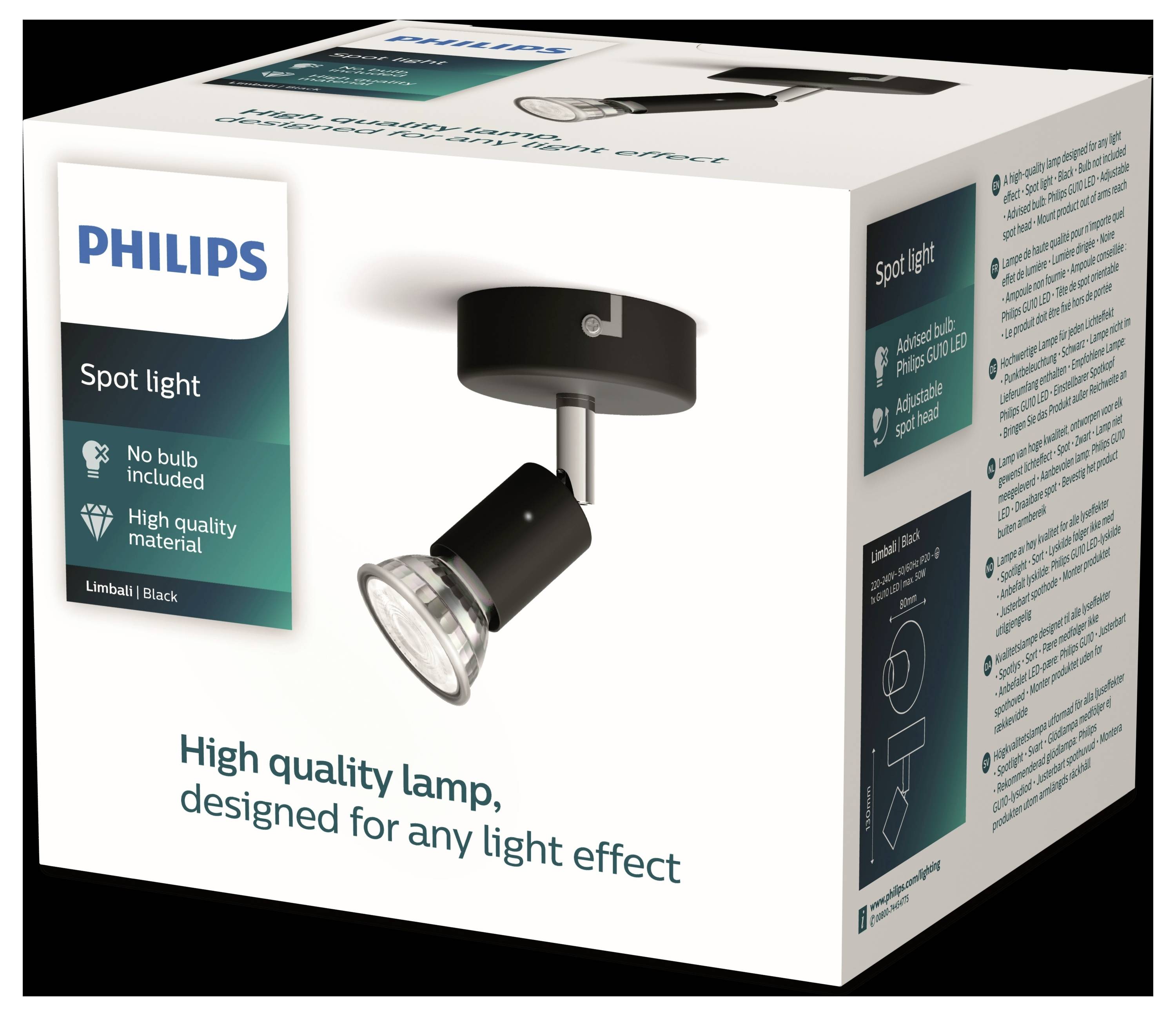 Philips Limbali 8719514465213 Spot de plafond GU10 noir