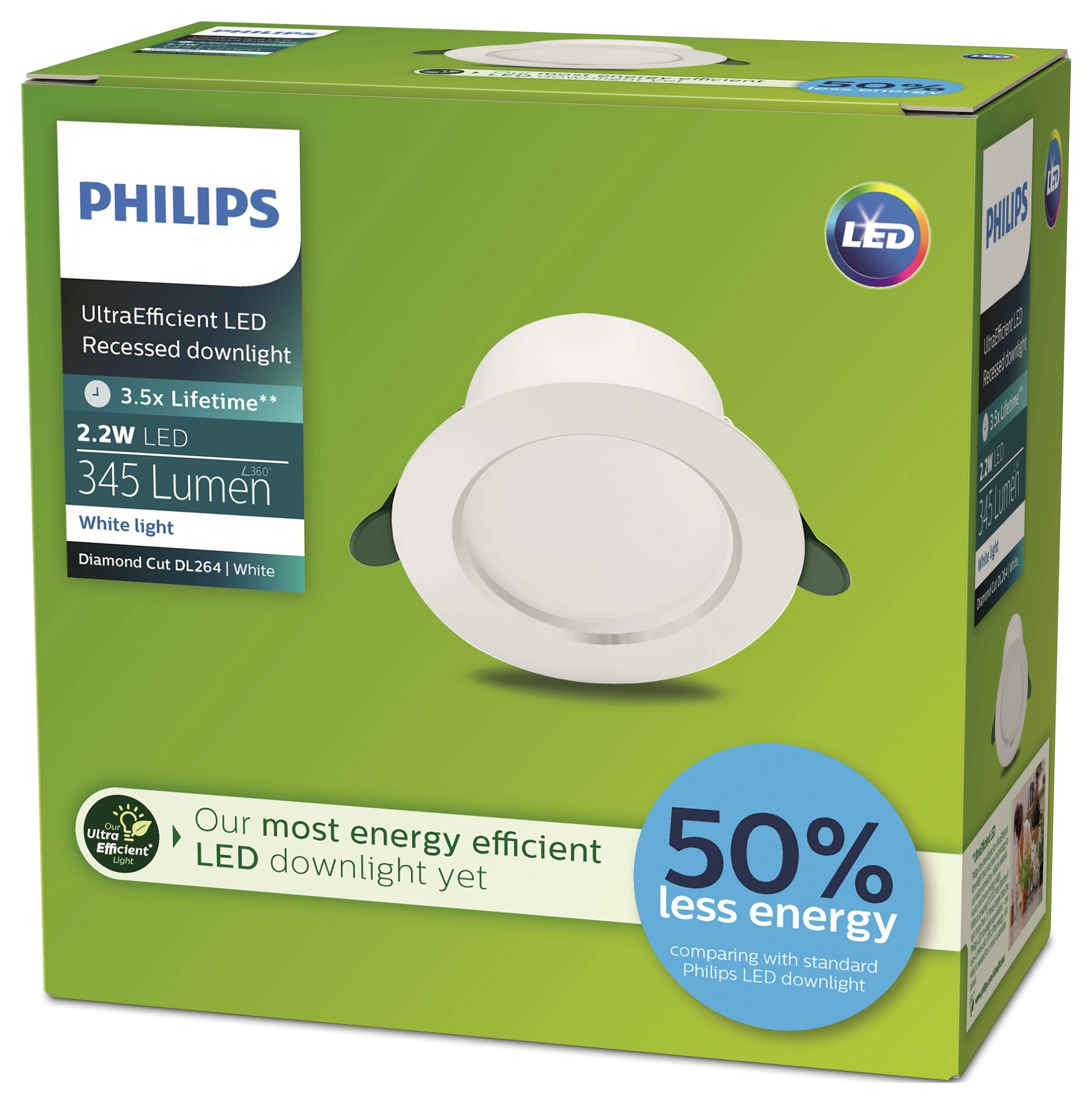 Philips 8720169308121 Diamond Spot encastrable LED 2.2 W blanc