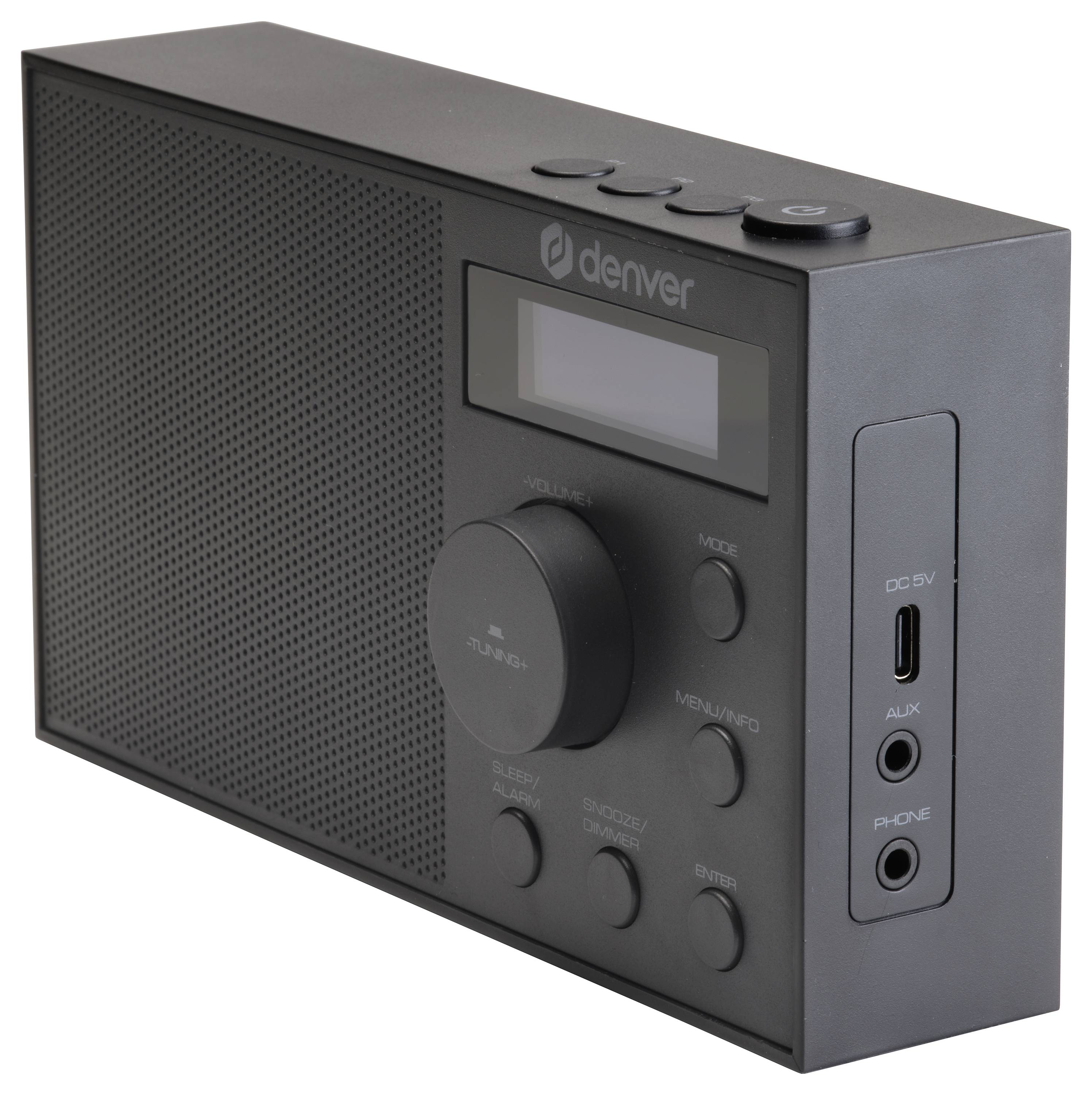 Denver DAB-51B Radio de table DAB+, DAB, FM USB, AUX fonction réveil noir