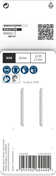 Bosch Accessories 2608655091 Lame de scie sauteuse PRO Laminate clean T101BIF, 83 mm, 2 pcs. 2 pc(s)