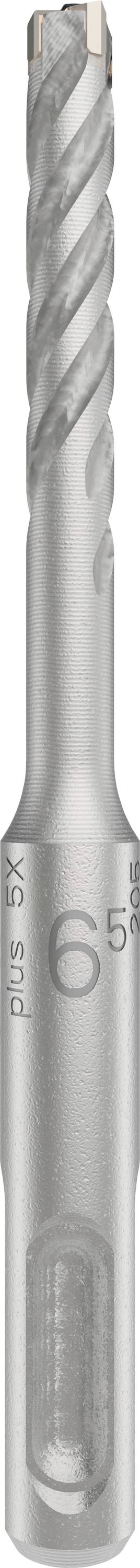 Un foret argenté avec des cannelures spiralées portant l'inscription '6'. Adapté pour les travaux de perçage.