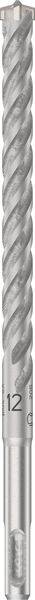 Foret gris avec rainures hélicoïdales et un diamètre de 12 mm.