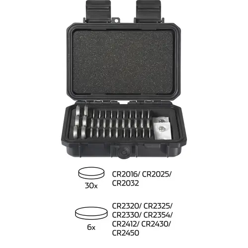 VOLTCRAFT Mallette à piles outdoor 36x CR 2016, CR 2025, CR 2032, CR 2320, CR 2325, CR 2330, CR 2354, CR 2412, CR 2430, CR 2450 VOLTCRAFT Mallette à piles outdoor 36x CR 2016, CR 2025, CR 2032, CR 2320, CR 2325, CR 2330, CR 2354, CR 2412, CR 2430, CR 2450