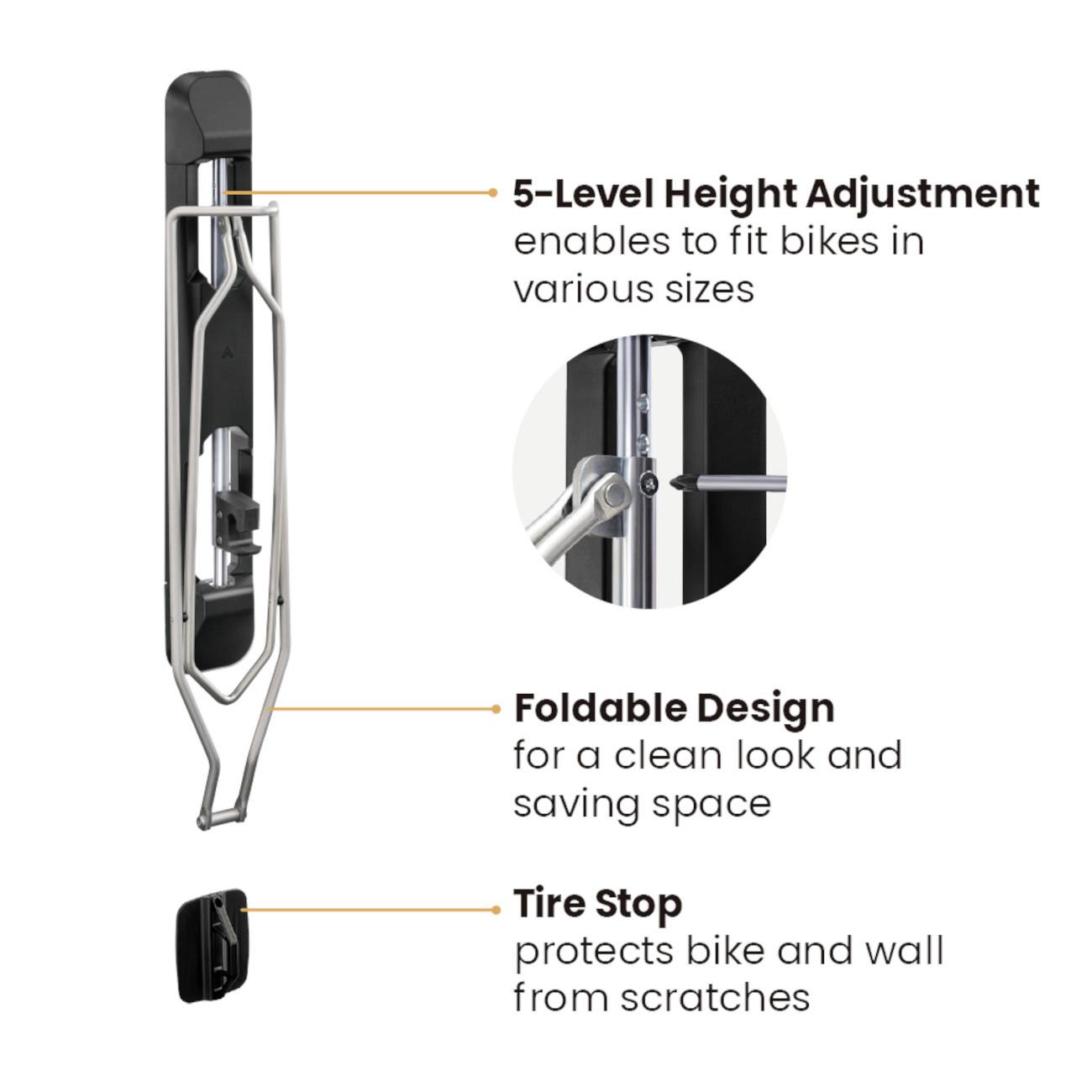 My Wall HR11L Support mural pour vélo noir
