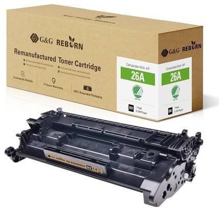 G&G Toner remplace HP 26A compatible noir 3100 pages Reborn remanufactured 21232