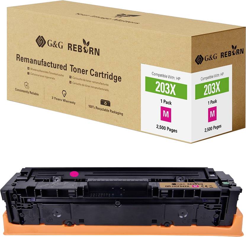 G&G Toner remplace HP 203X compatible magenta 2500 pages Reborn remanufactured 21268