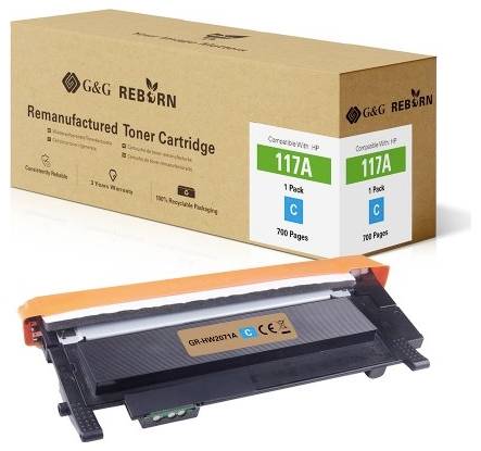 G&G Toner remplace HP 117A compatible cyan 700 pages Reborn remanufactured 21278