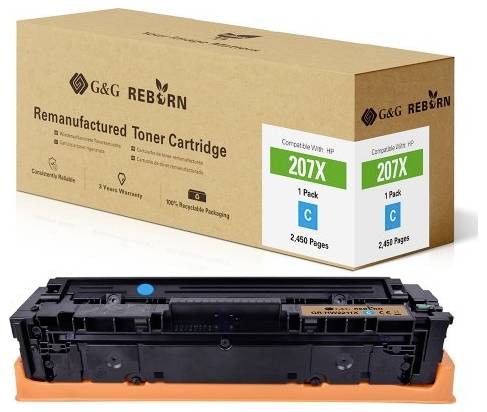 G&G Toner remplace HP 207X compatible cyan 2450 pages Reborn remanufactured 21286
