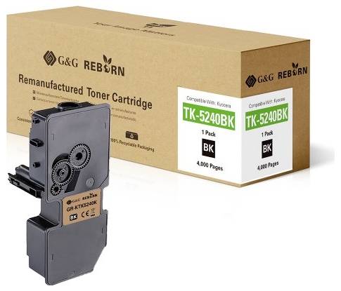 G&G Toner remplace Kyocera TK-5240K compatible noir 4000 pages Reborn remanufactured 21304