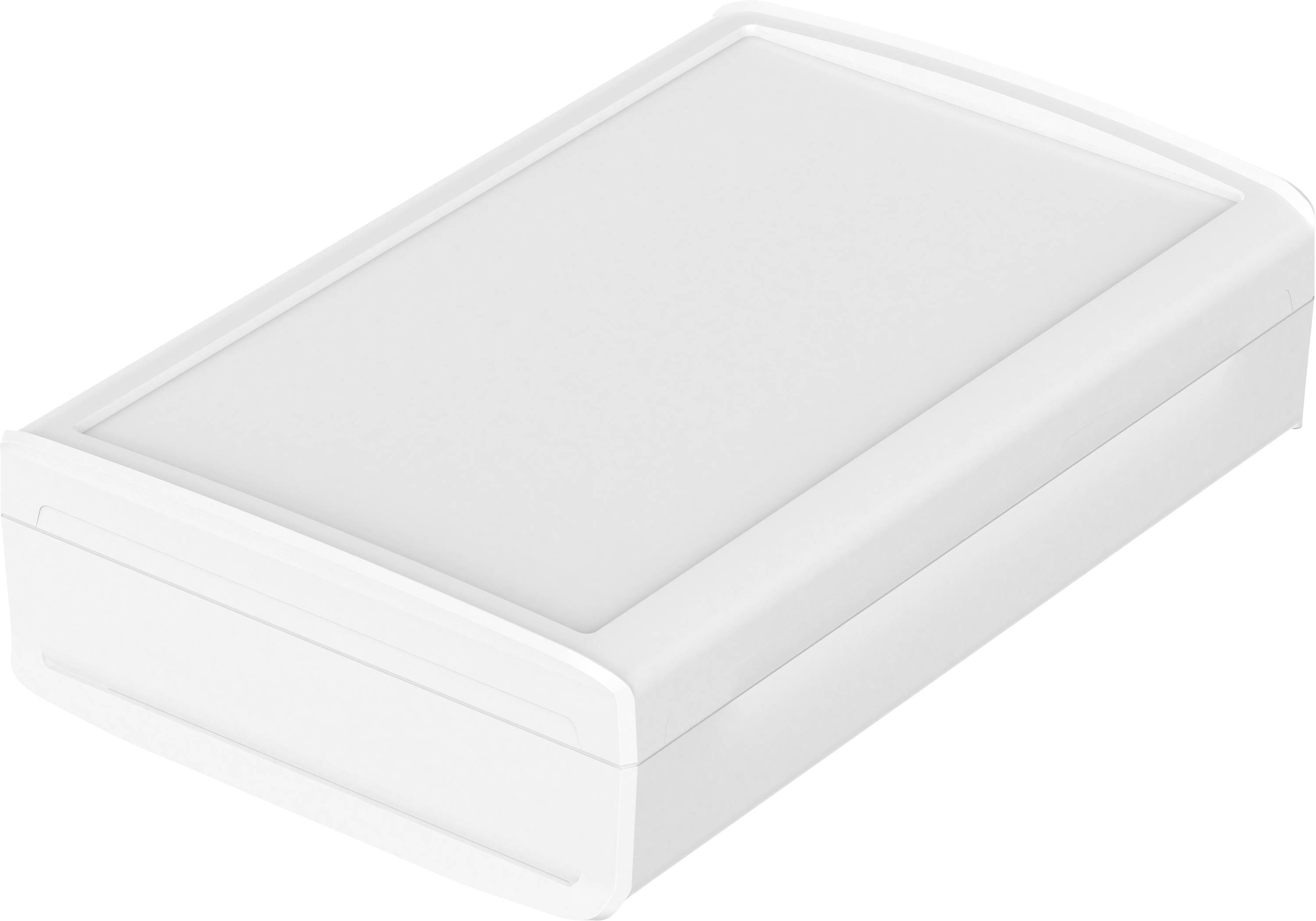 Un panneau lumineux LED rectangulaire blanc sur un fond blanc.