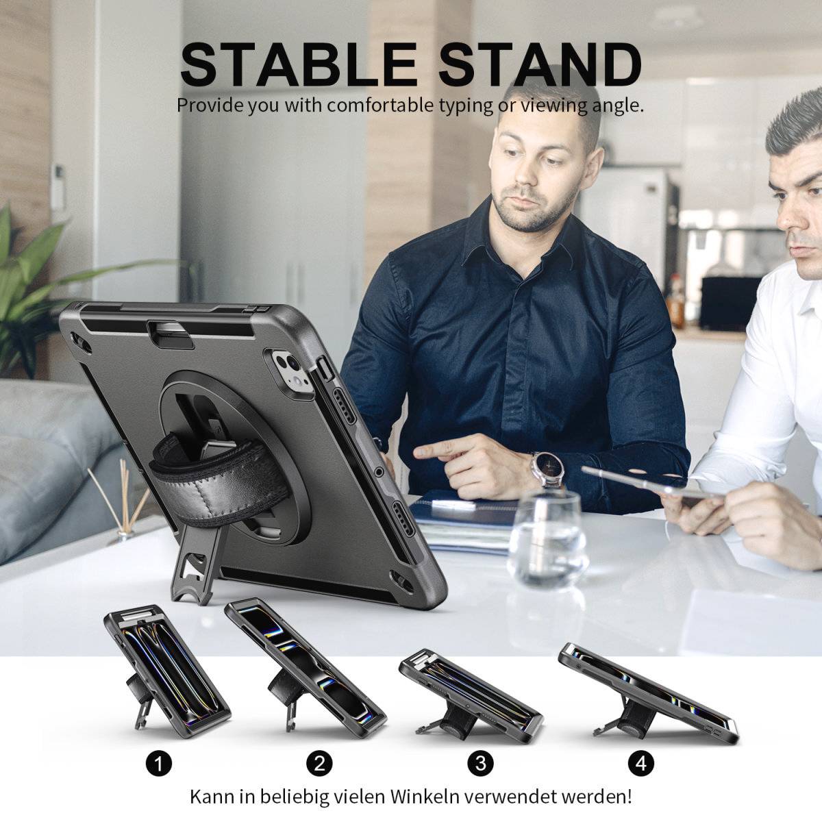 4Smarts GRIP Etui pour tablette Apple iPad Pro 11" (M4, 2024) 27,9 cm (11") Coque arrière noir