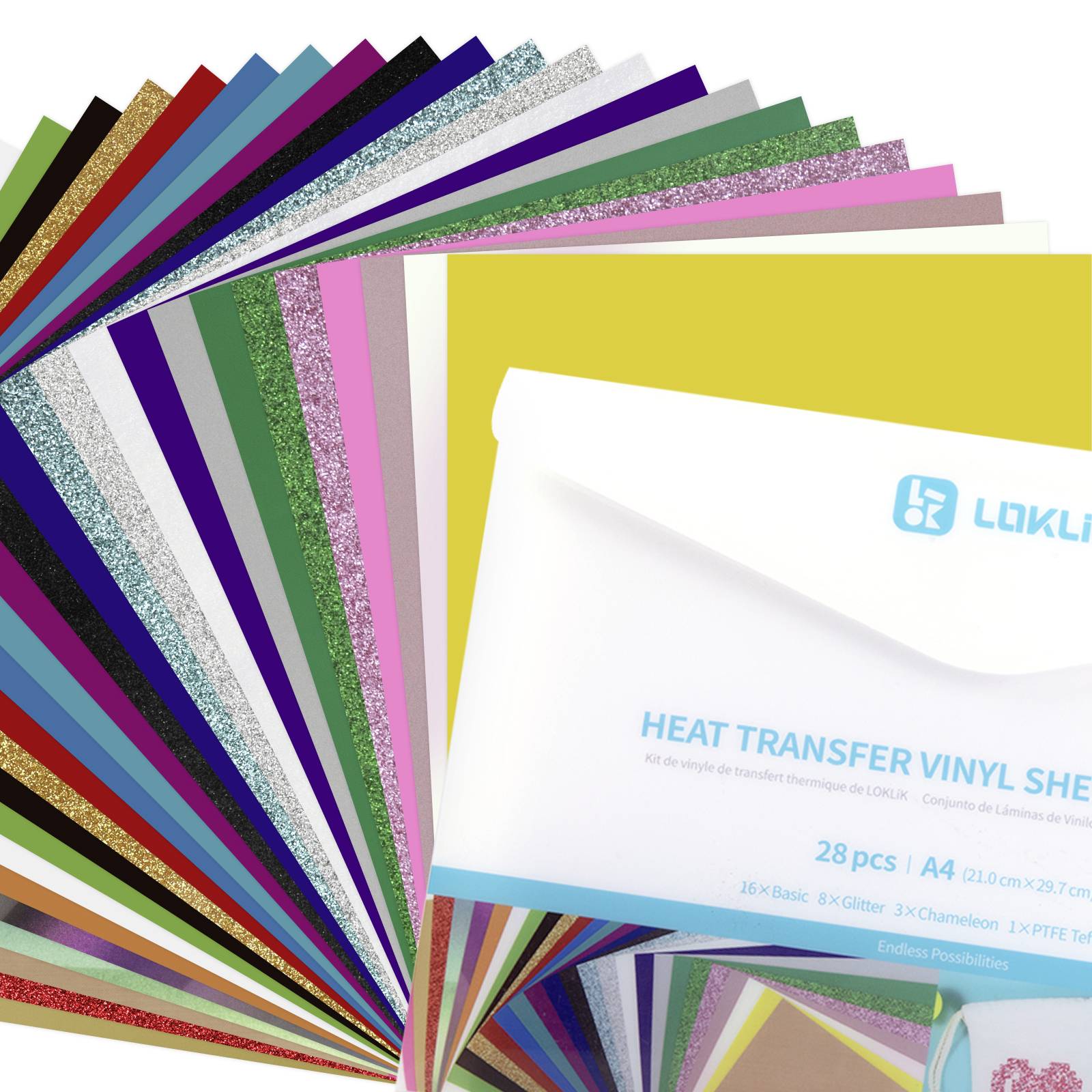 Loklik Heat Transfer Vinyl Material Bundle Set de conception