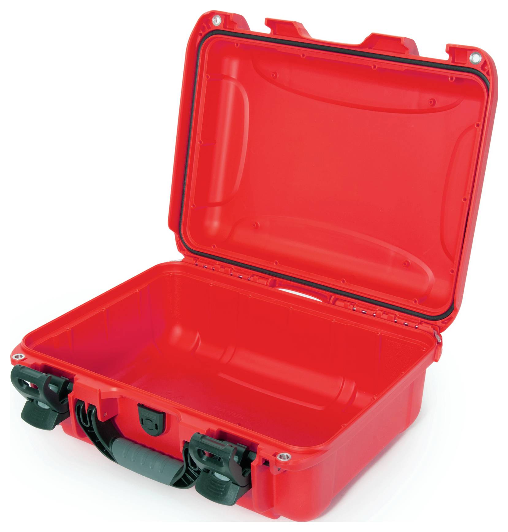 Valise robuste à ouverture rouge, dotée d'un design résistant. Adaptée à la protection d'objets fragiles lors des transports.