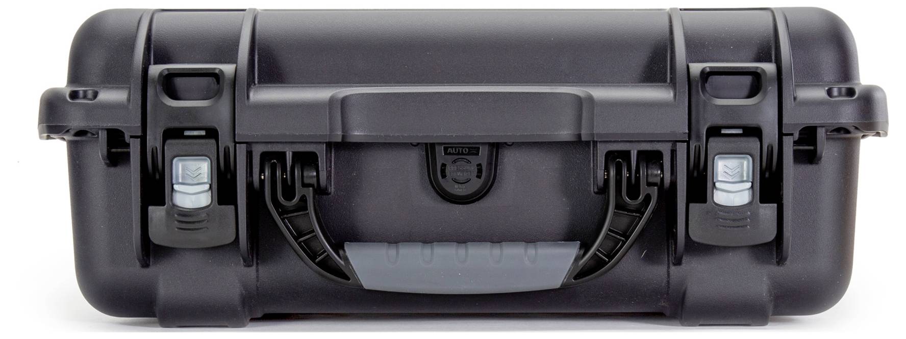 Valise de protection noire, robuste, équipée de deux serrures et d'une poignée de transport, conçue pour le transport sécurisé d'équipements délicats.